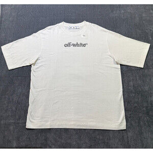 Off-White Logo T-Shirt Mens 2XL White Classic Pullover Short Sleeve Crew Neck